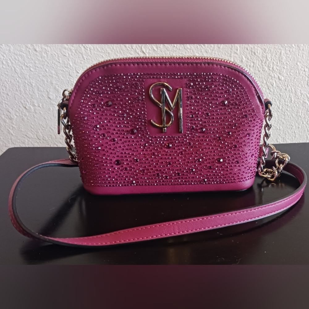 New Steve Madden Pink Rhinestone Crossbody Bag NWOT